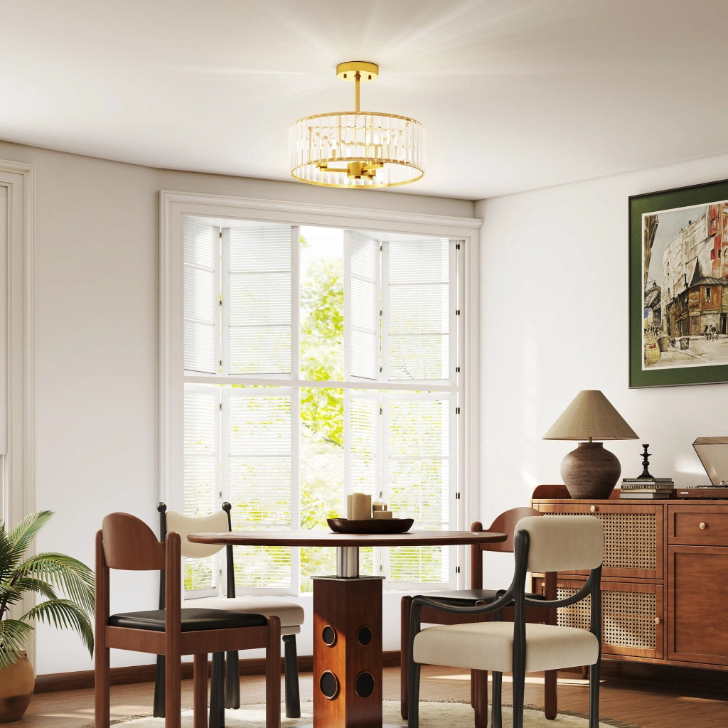 Lampadario a sospensione cristallo 3 luci ¨C Xylo ¨C metallo oro design classico