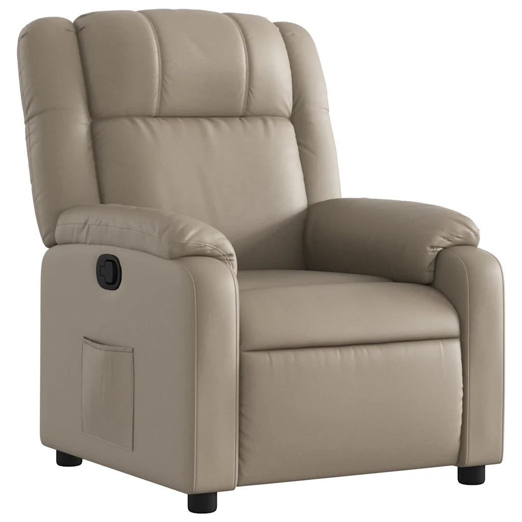 Divano Sedia-Poltrona Reclinabile Cappuccino in Similpelle 951320