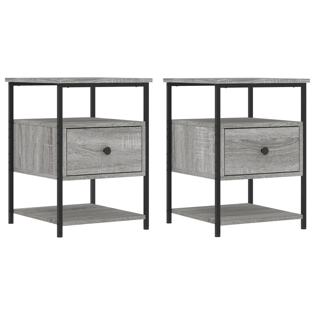 Comodini 2 pz Grigio Sonoma 40x42x56 cm in Legno Multistratocod mxl 78379