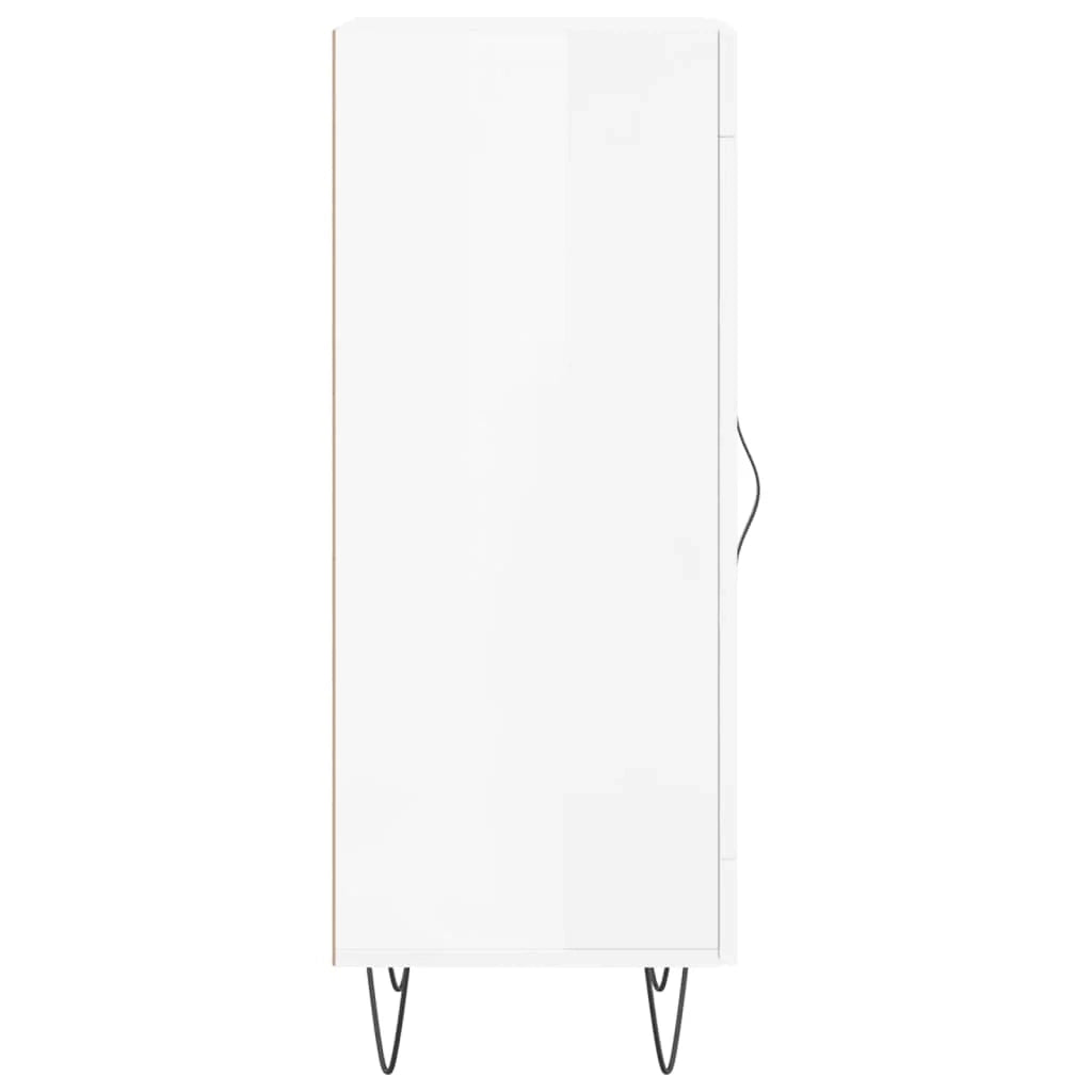 Buffet credenza cassettiera mobiletto mobile contenitore organizer per cucina soggiorno finitura lucida 34,5 x 34 x 90 cm legno ingegnerizzato bianco 02_0030619