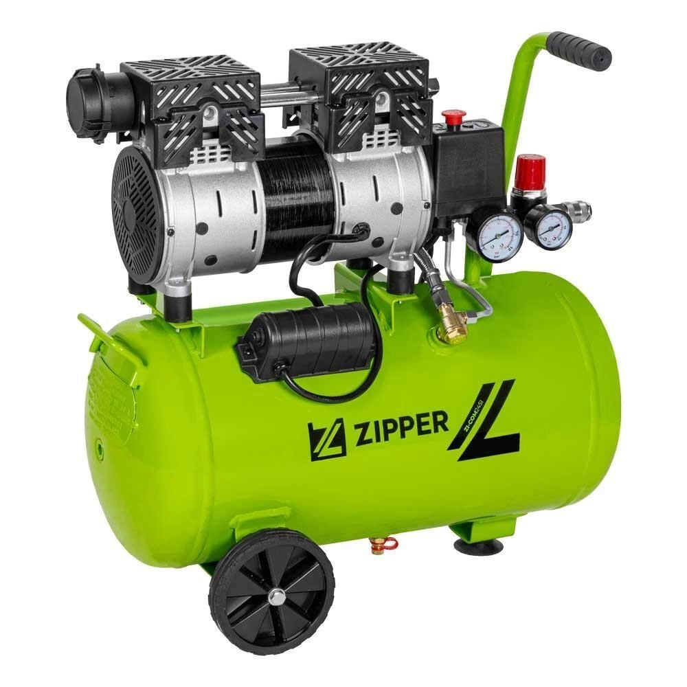 Zipper ZI-COM24SI Compressore d'Aria 24 L 750 W 8 bar colore Nero Verde chiaro