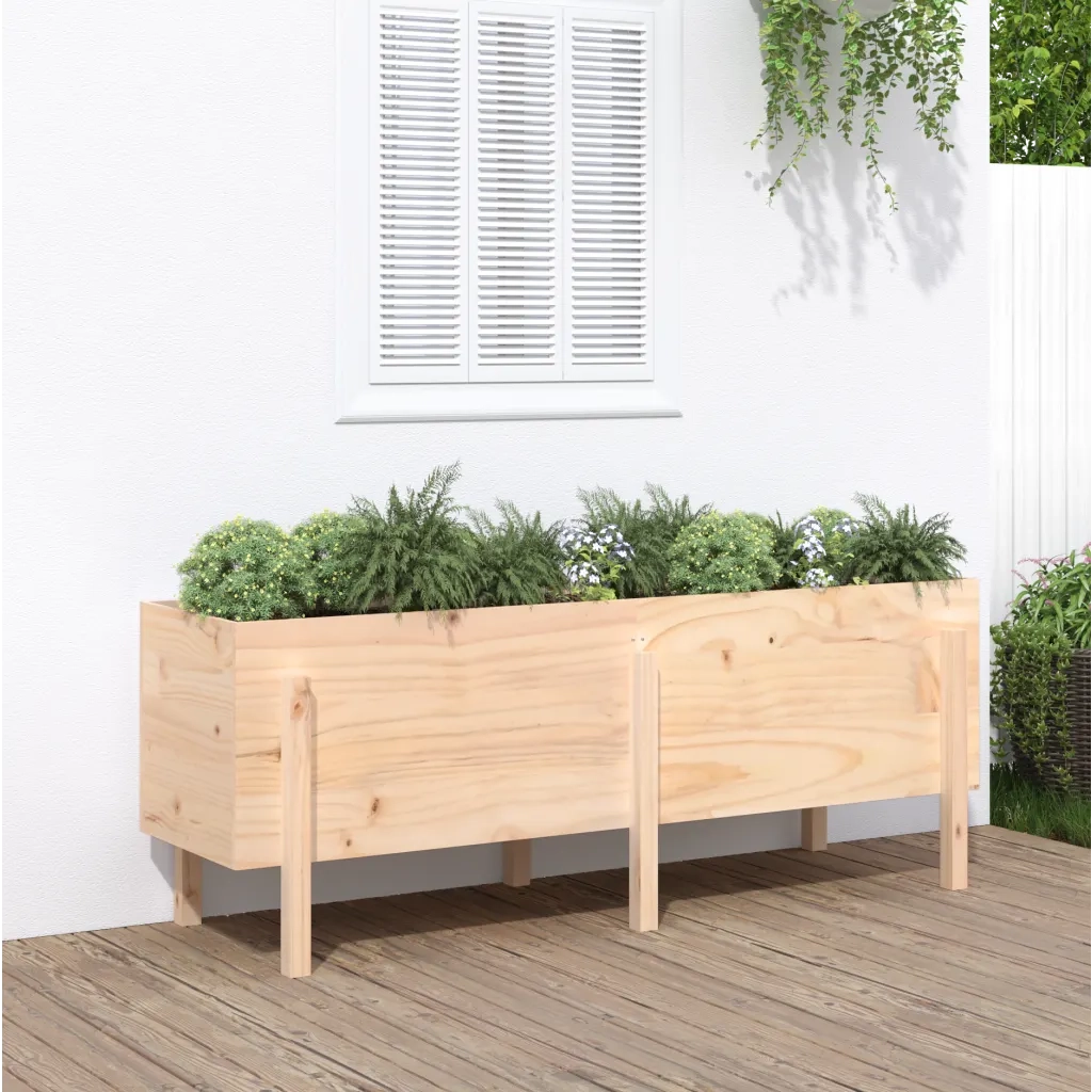Fioriera Rialzata da Giardino 160x50x57 cm Legno Massello Pinocod mxl 103310