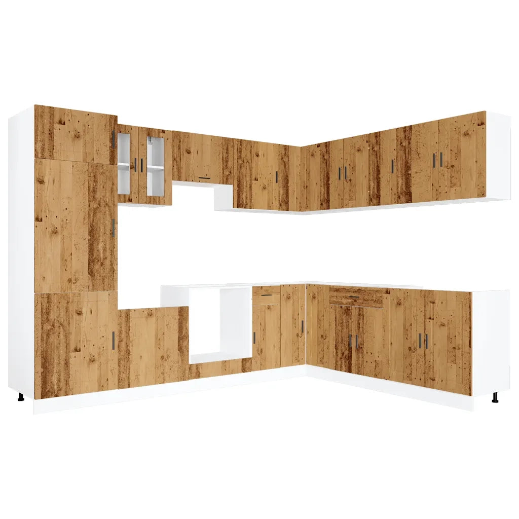 vidaXL Set Mobili da Cucina 14 pz Porto Legno Antico in Truciolato