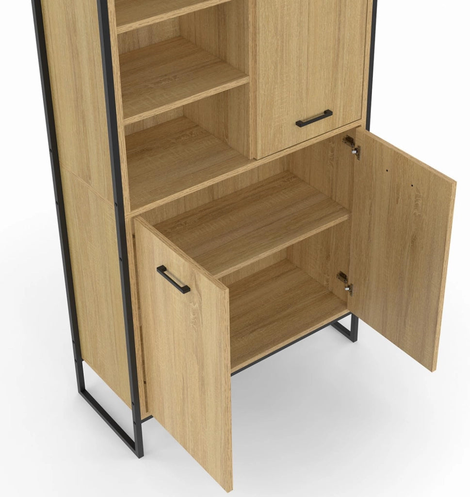 DETROIT Credenza alta a 3 ante H. 160 cm, design industriale