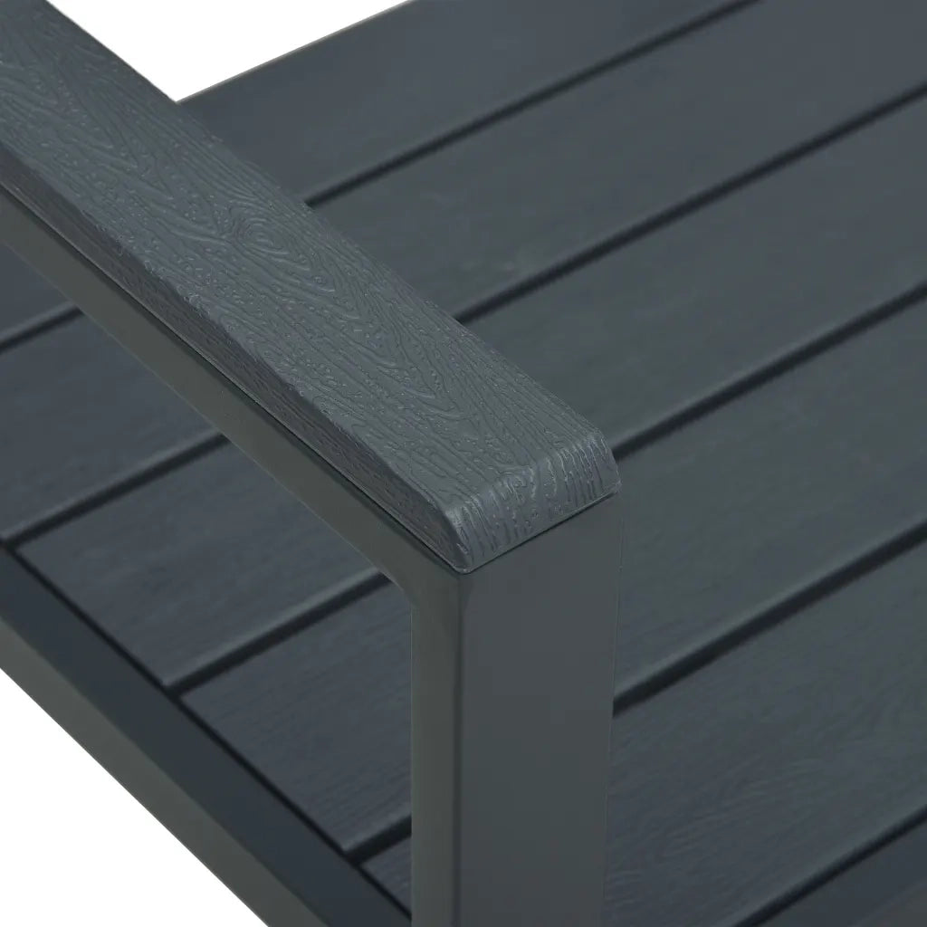 Panchina da Giardino 120 cm in HDPE Grigia con Aspetto Legno