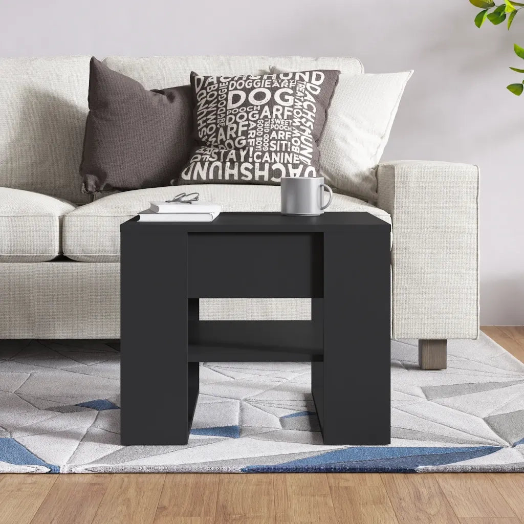 Tavolino da Salotto Nero 55,5x55x45 cm in Legno Multistrato 810909