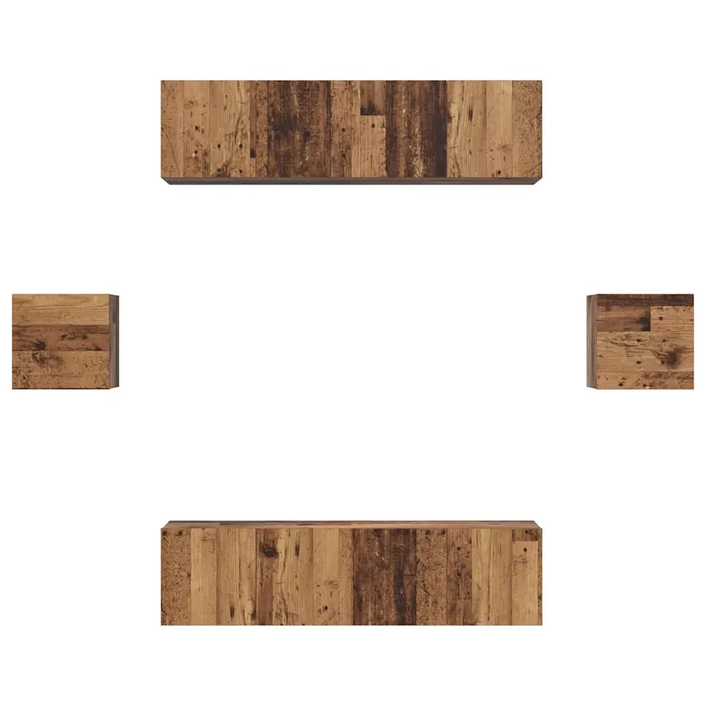 vidaXL Set mobile TV 6 pcs Legno vecchio Legno multistrato
