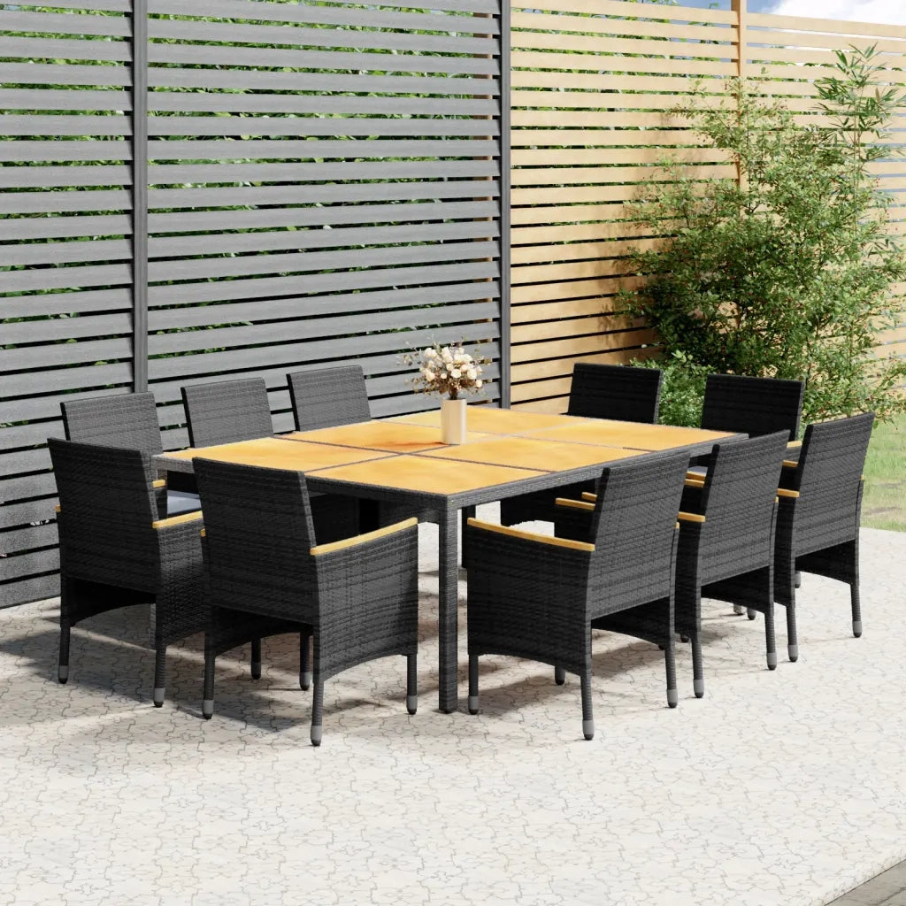 Set Pranzo da Giardino 11pz in Polyrattan Grigio 3058571