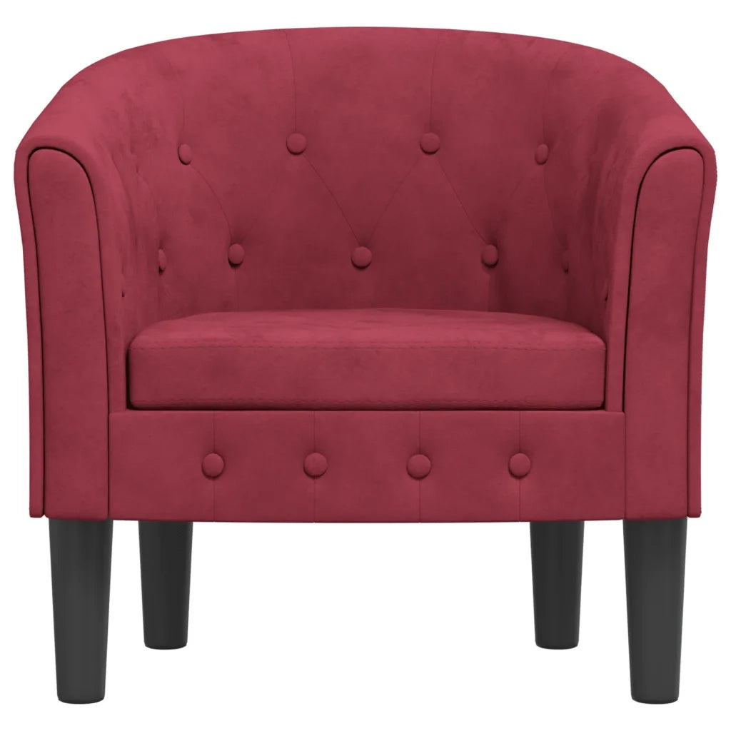 Divano Sedia-Poltrona Cabriolet Rosso Vino in Velluto 396943