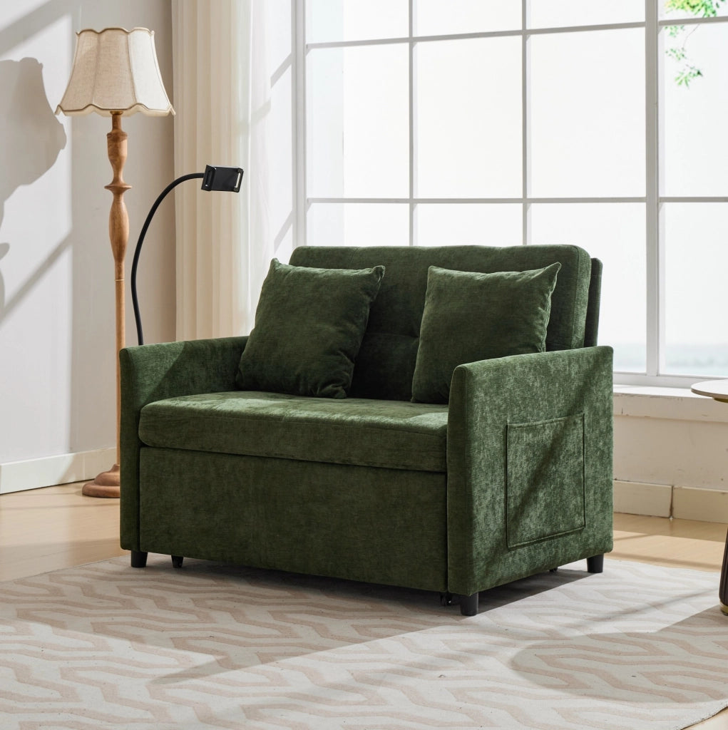 DIVANO Moderno con USB e Supporto per Tablet 109x72x83,5 cm Verde