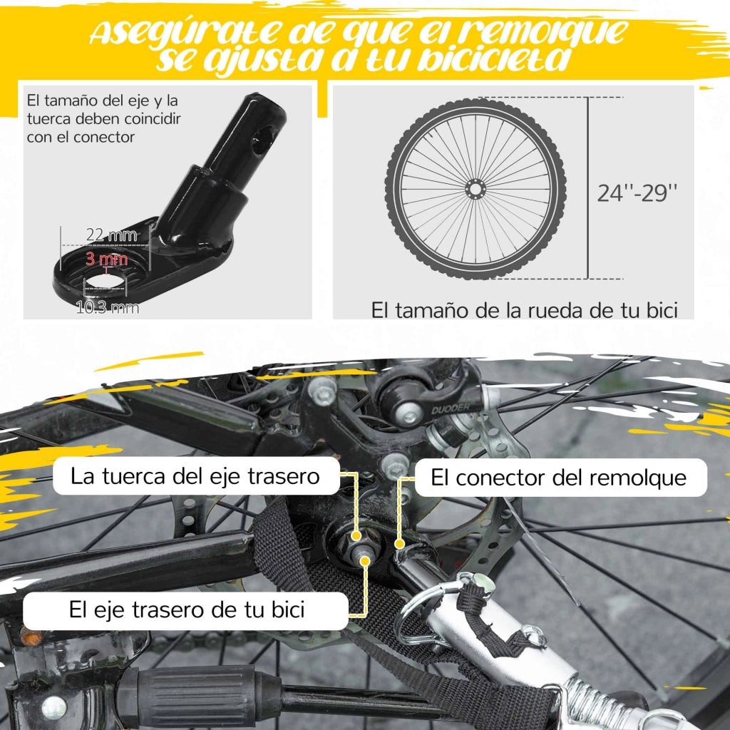 Carrello Bici Bambini con Sicurezza e Ammortizzatore ¨C Zephmum ¨C Blu