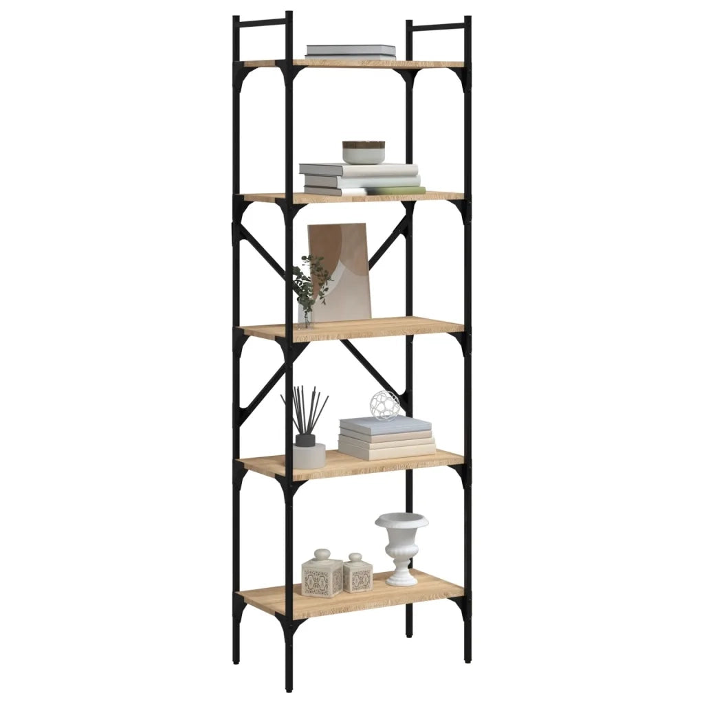 Libreria-Scaffale per Libri-Mobile di Stoccaggio Rovere Sonoma 5 Ripiani 56x31,5x174 cm Multistrato