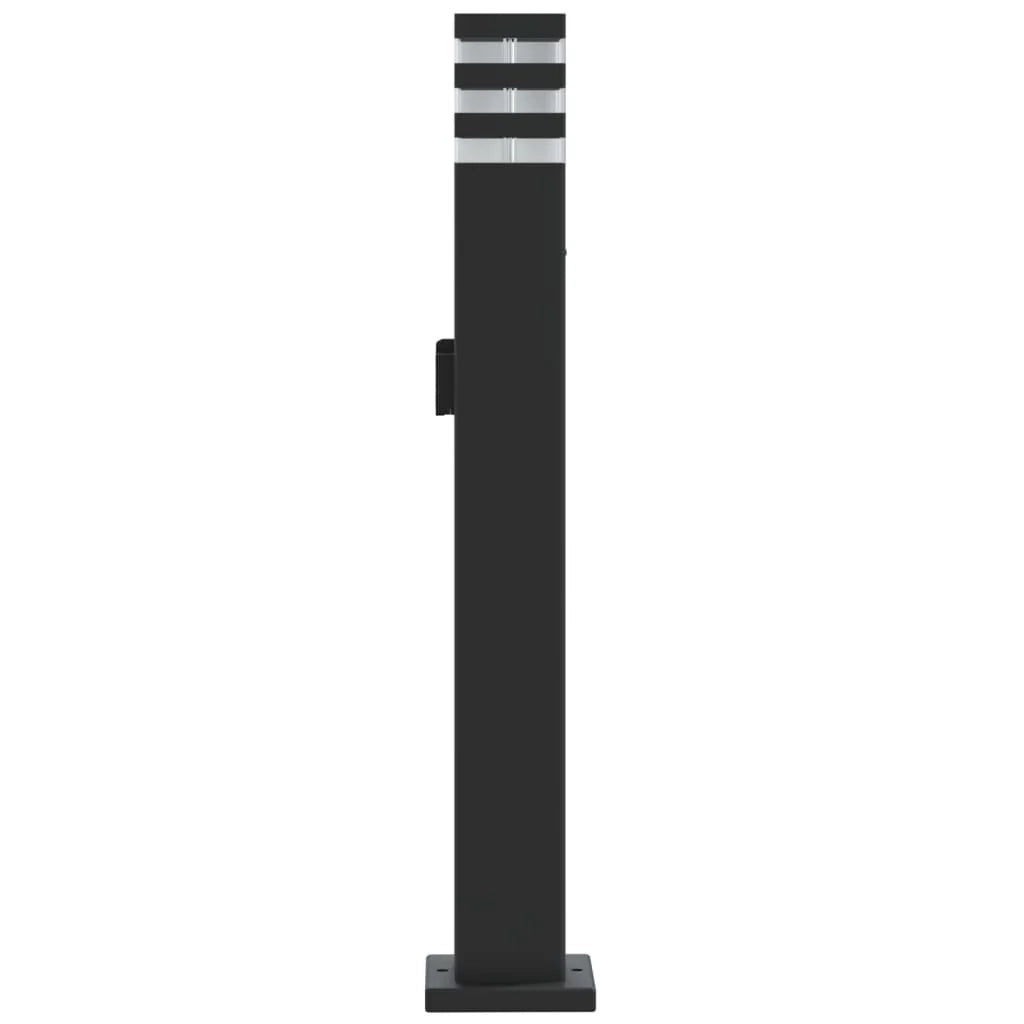 Lampade da terra per esterni con presa elettrica 3 pezzi 80 cm alluminio nero 02_0042571
