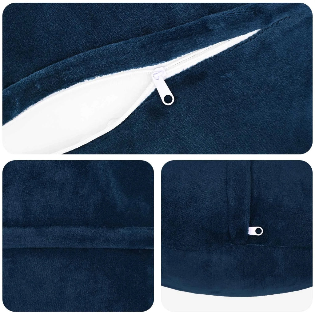 Federa 2 pcs HEERLEN Blu navy Ø 30 cm Flanella 922129