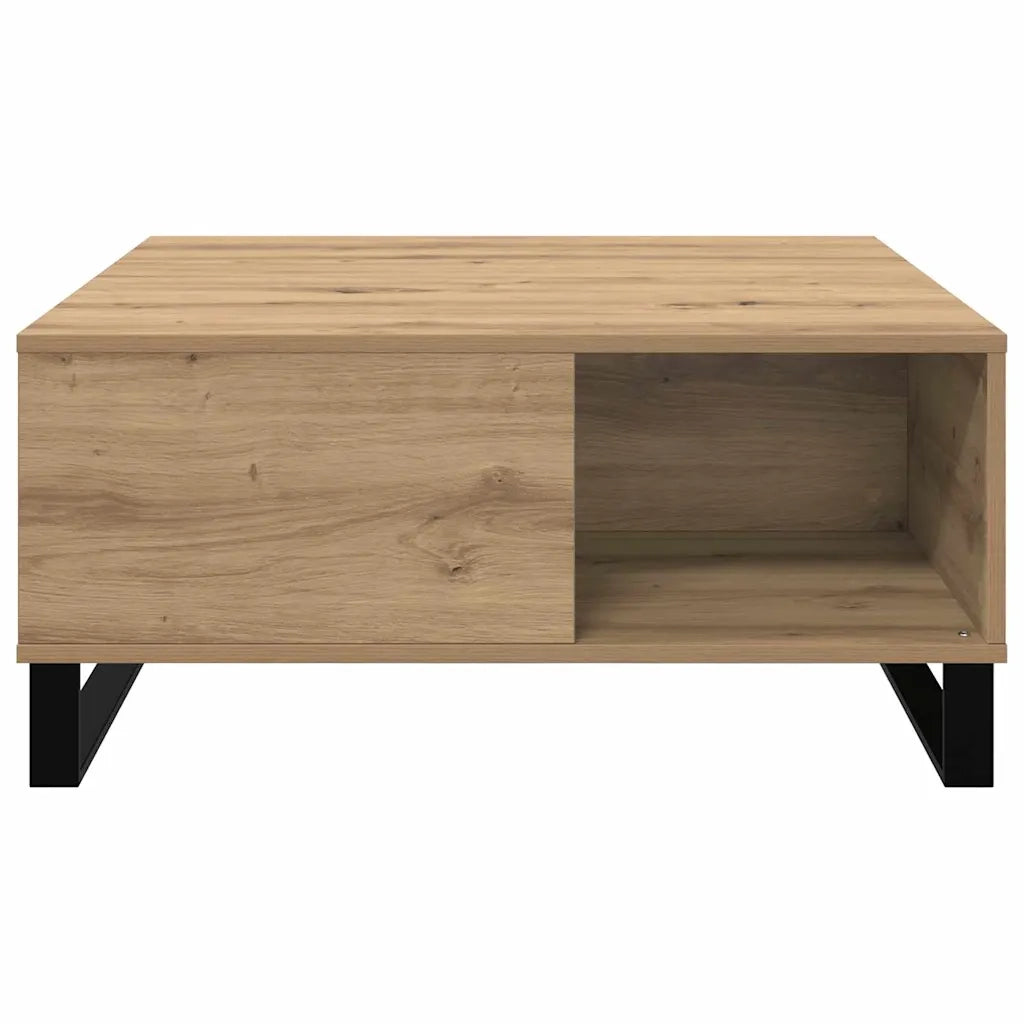 Tavolino da salotto Rovere artigianale 80 x 80 x 36,5 cm