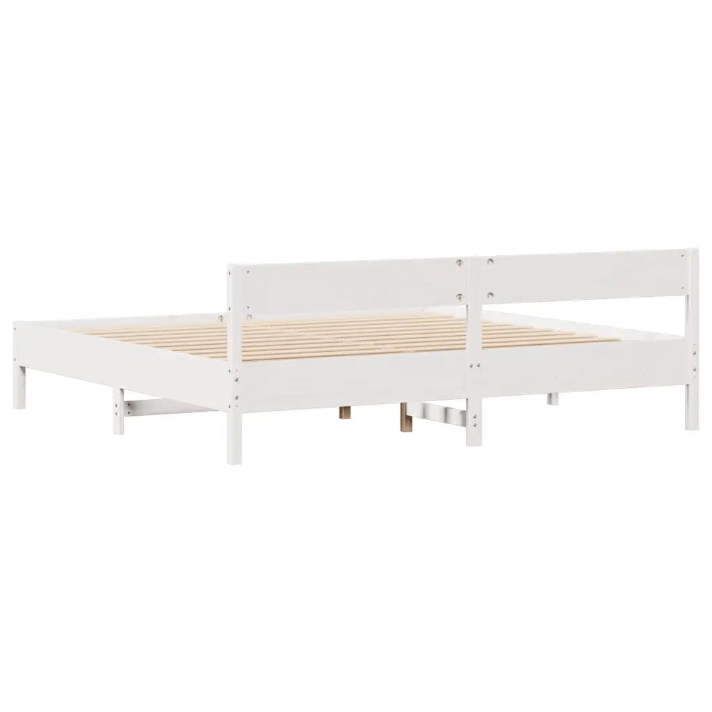 Letto senza Materasso Bianco 160x200 cm Legno Massello di Pino 3301744
