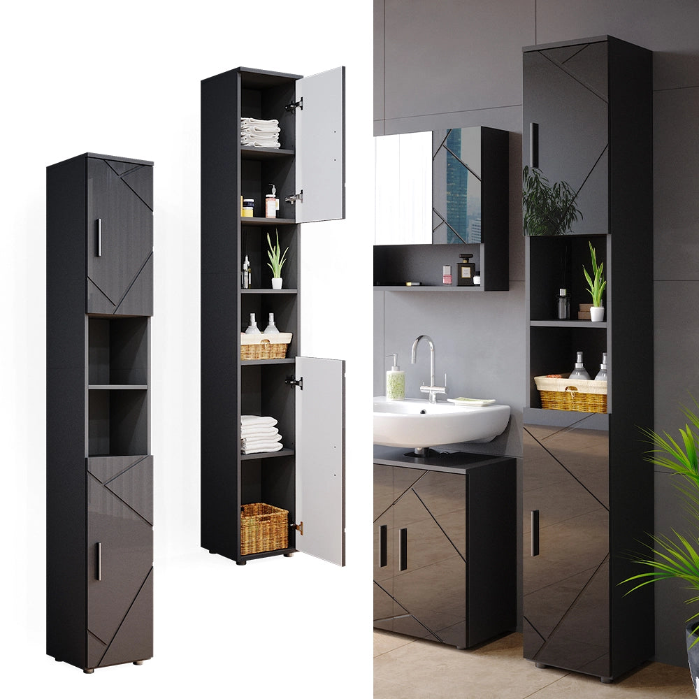 Vicco Mobile bagno alto Antracite lucido 30 x 192 cm