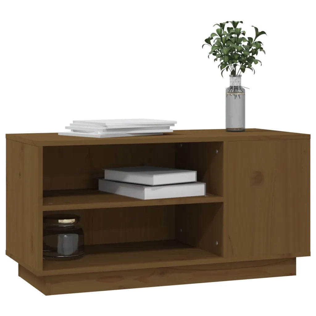 Mobile Porta TV Miele 80x35x40,5 cm in Legno Massello di Pino cod mxl 18253