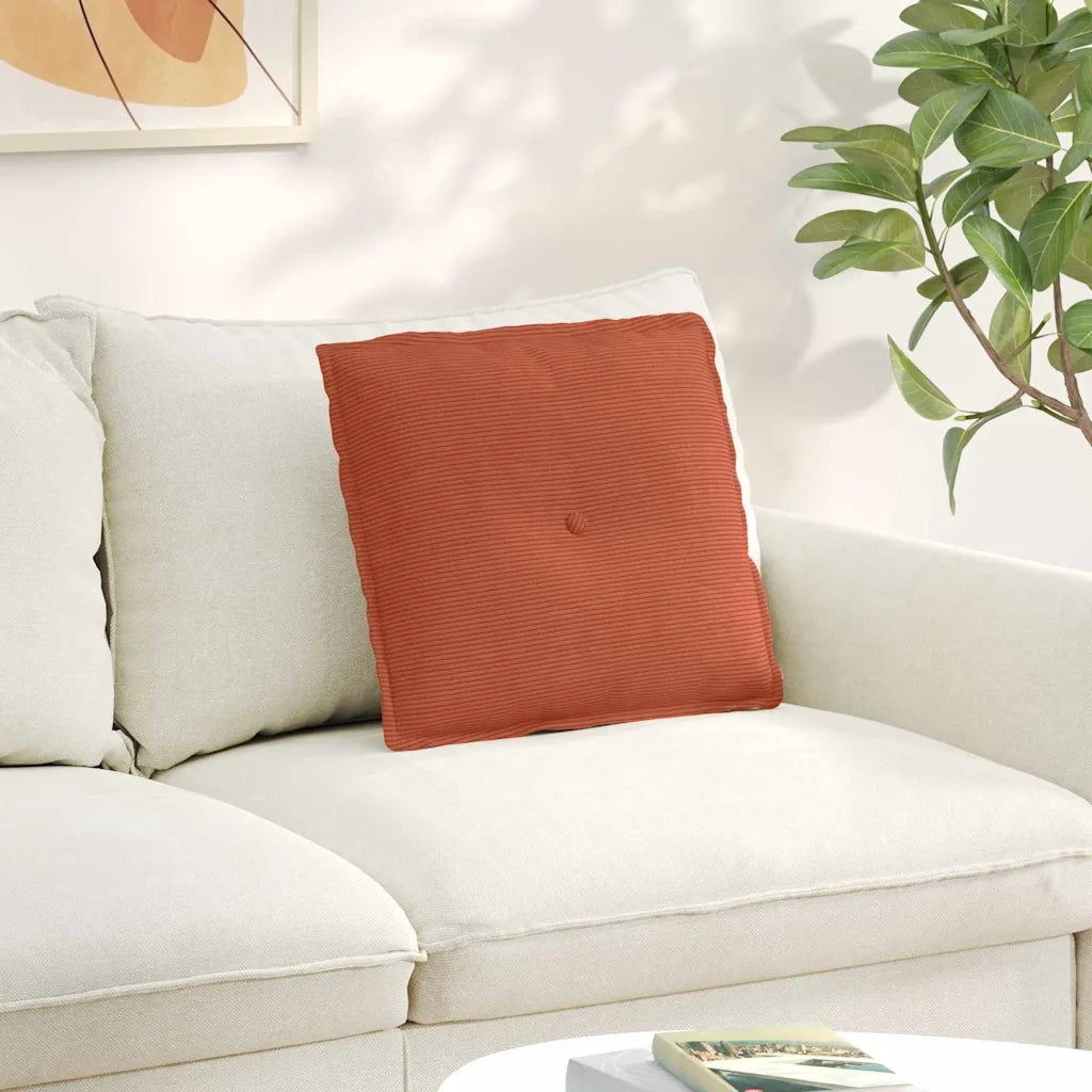 Cuscino per Schiena | Cuscino dorsale Rosso Arancio 50 x 45 cm Tessuto in Cords