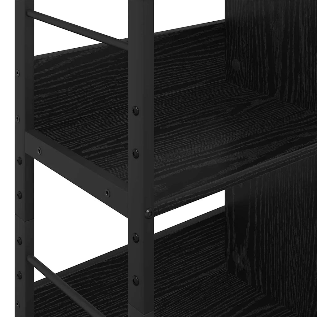 Libreria-Scaffale per Libri-Mobile di Stoccaggio Rovere Nero 82 x 32 x 112 cm Legno multistrato