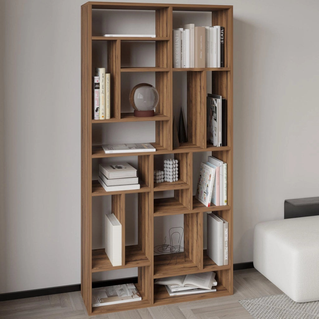 Libreria in legno "Nicola" - 90 x 30 x 180 cm - Marrone