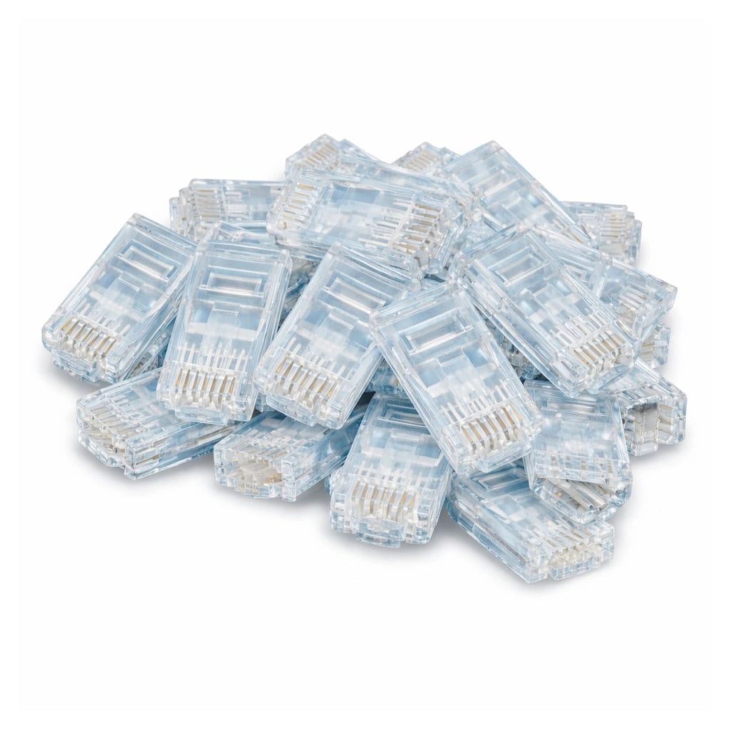 48 Pezzi Connettori RJ45 8P8C Trasparenti, Plug Ethernet a Crimpare