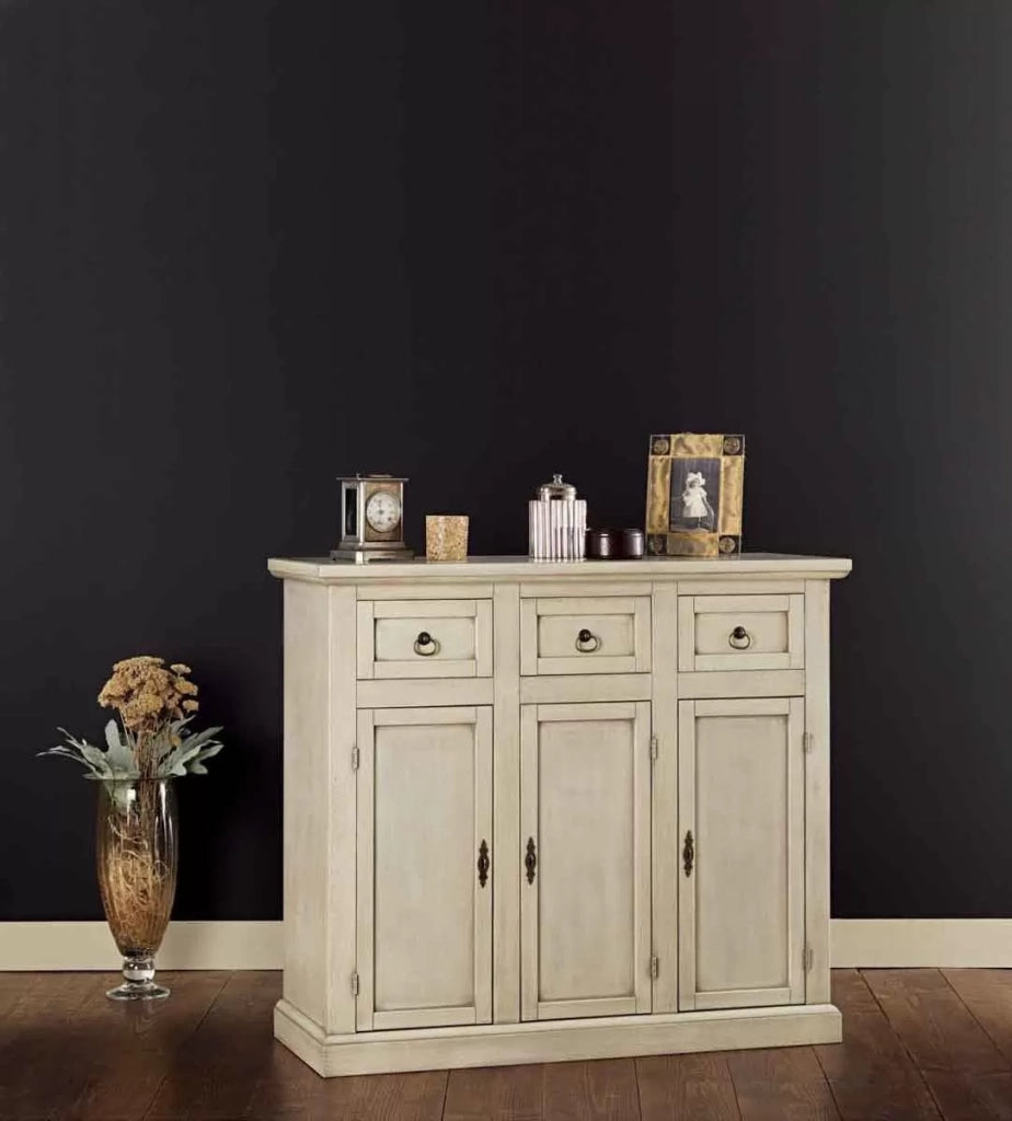 Madia credenza in legno avorio patinato l.100 p.39 h.85 - Mobili 2G