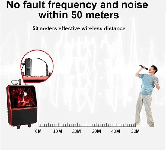 Microfono a mano VHF a karaoke con diffusore - sistema di microfono a mano per più di 110 DB a radio - ricevitore USB per canto karaoke voce matrimonio
