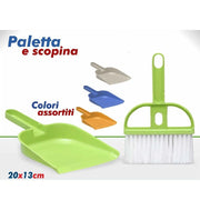 Trade Shop - Set Mini Scopa Scopina Con Paletta Pulizia Polvere Auto Ufficio Casa 20 X 13 Cm -