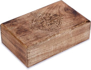 Cassa in legno decorativa realizzata a mano, disegno a croce, marrone, contenitore per gioielli versatile, scatola orologio, ideale come regalo