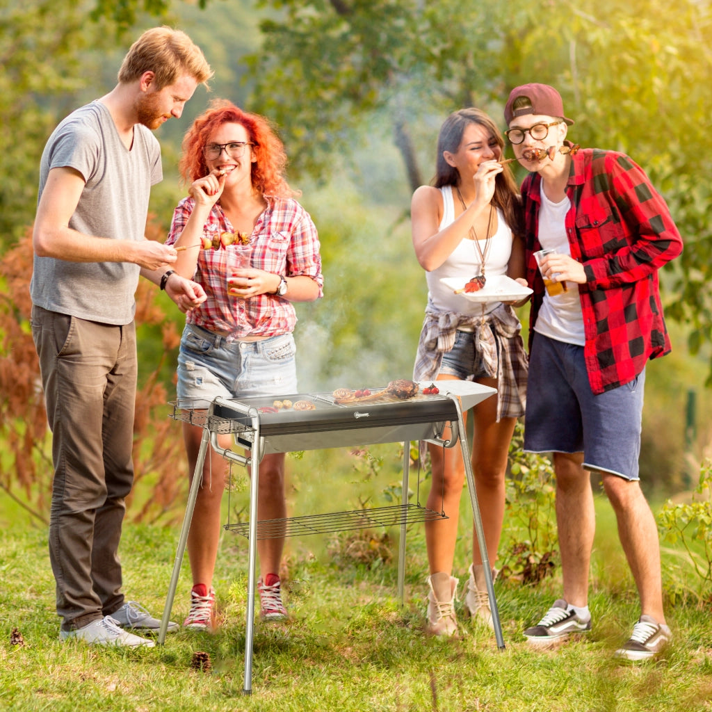 Barbecue a Carbone con Griglia Acciaio Inox ¨C Zephmum ¨C 107x63x75 cm Nero