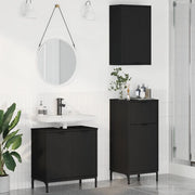 Set di mobili per il bagno con cassetto con porta 3 pcs Nero 3393104