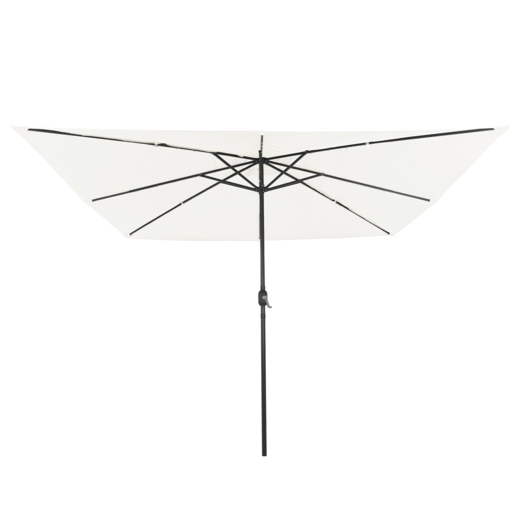 Parasol da giardino quadrato  con luci LED 295x245 cm Bianco sabbia