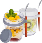 Porta muesli per viaggio - capacità grande - chiusura ermetica - misurazioni - granola da colazione in movimento
