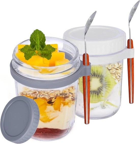 Porta muesli per viaggio - capacità grande - chiusura ermetica - misurazioni - granola da colazione in movimento