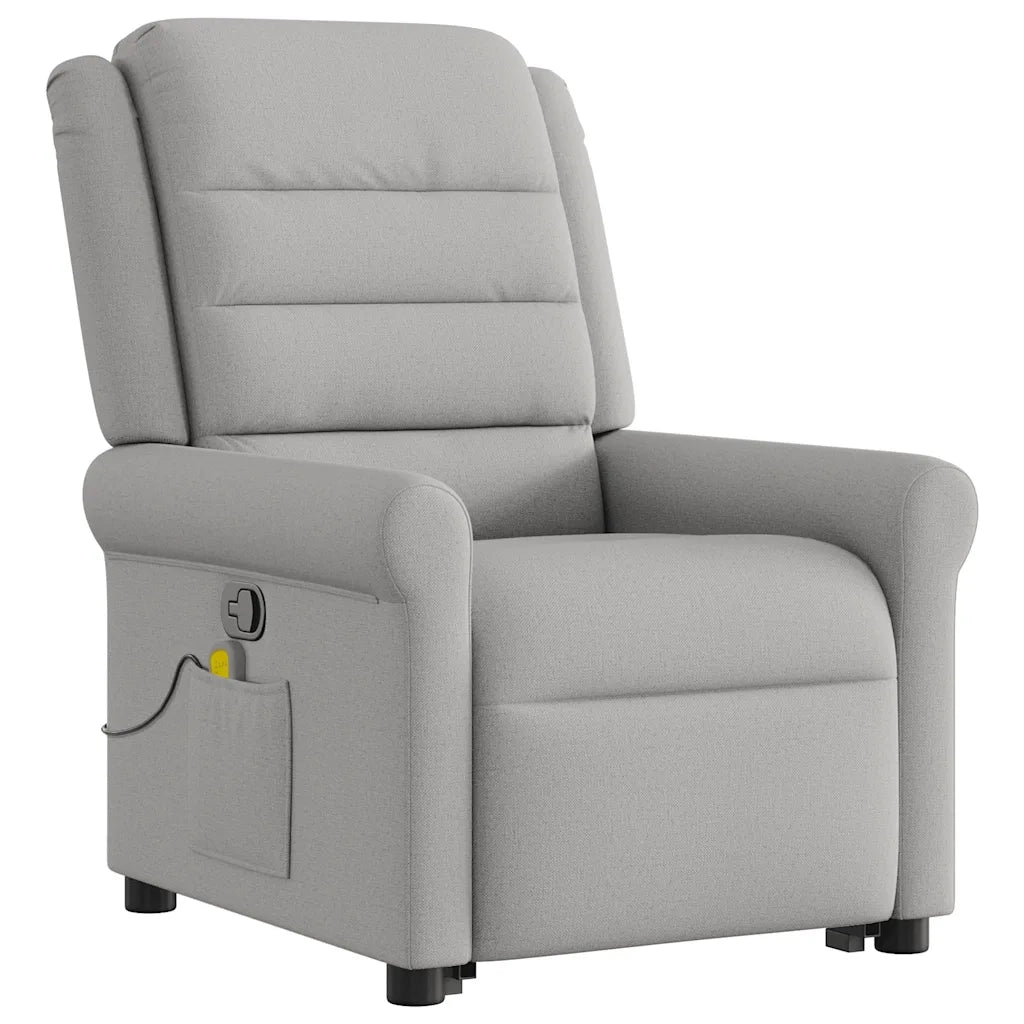 Poltrona Alzapersona Massaggi Reclinabile Grigio Nuvola Tessuto 3303333
