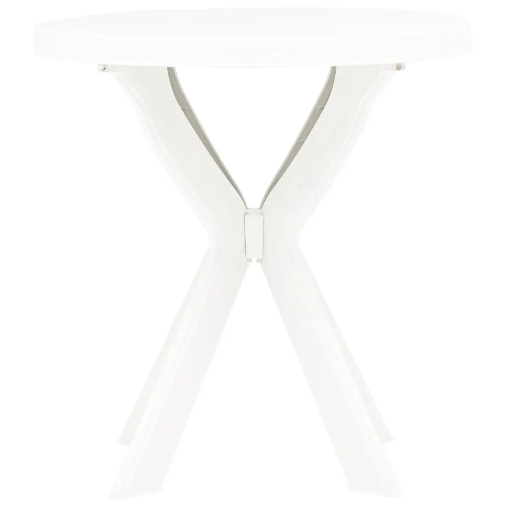 Tavolino da Giardino | Tavolo da Bistrot Bianco ?70 cm in Plastica