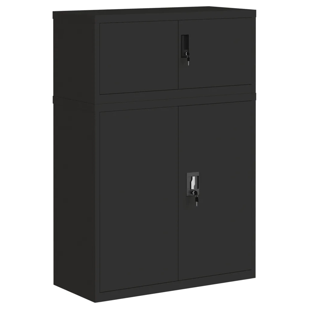 Armadio Classificatore Nero 90x40x130 cm in Acciaio