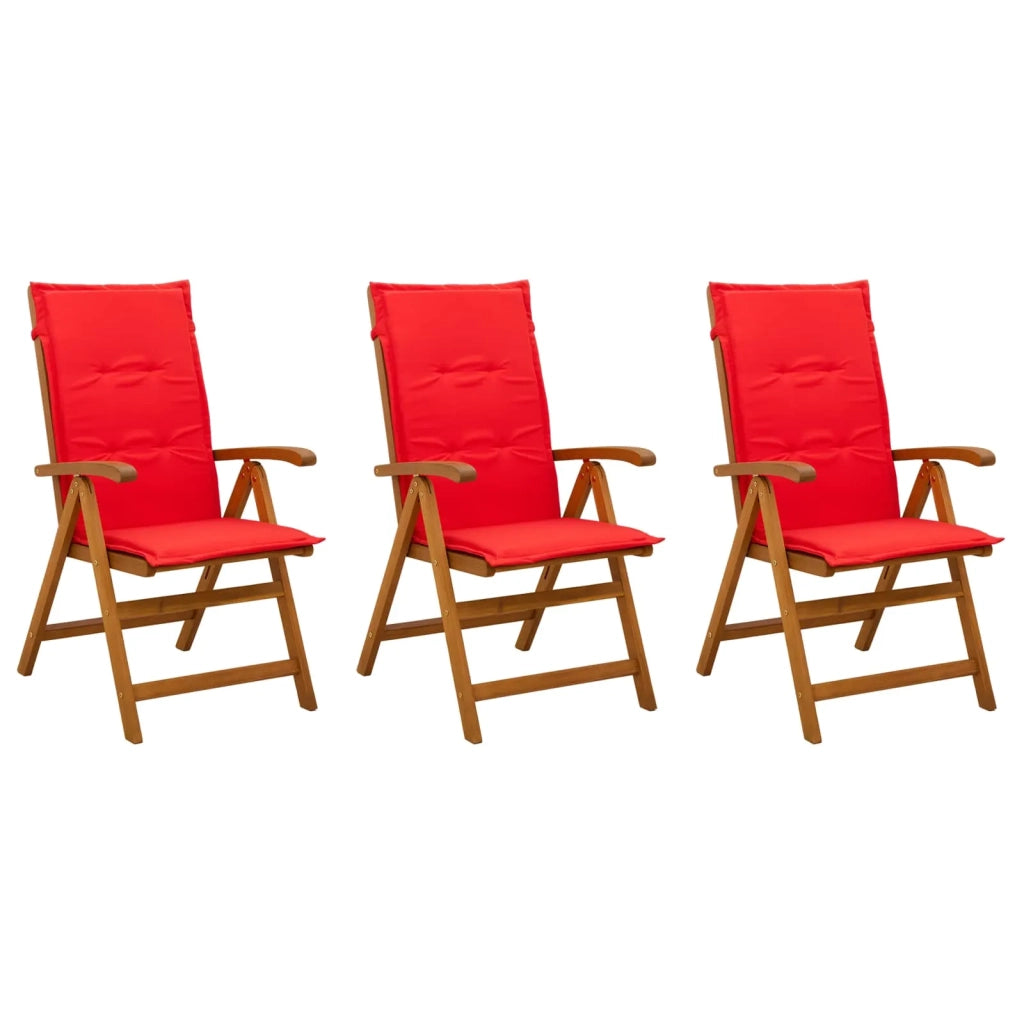 Sedie da giardino reclinabili 3 pz Naturale 42041437