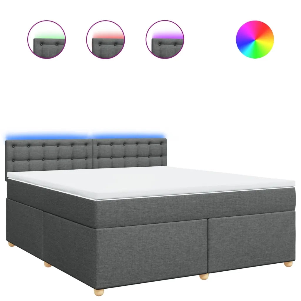 Giroletto a Molle con Materasso Grigio Scuro 180x200 cm Tessuto 3289074