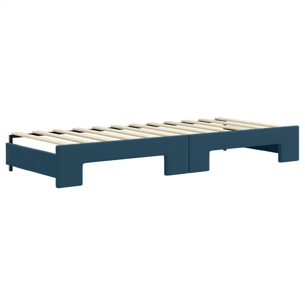 Divano Letto Estraibile con Cassetti Blu 80x200 cm in Velluto 3196755