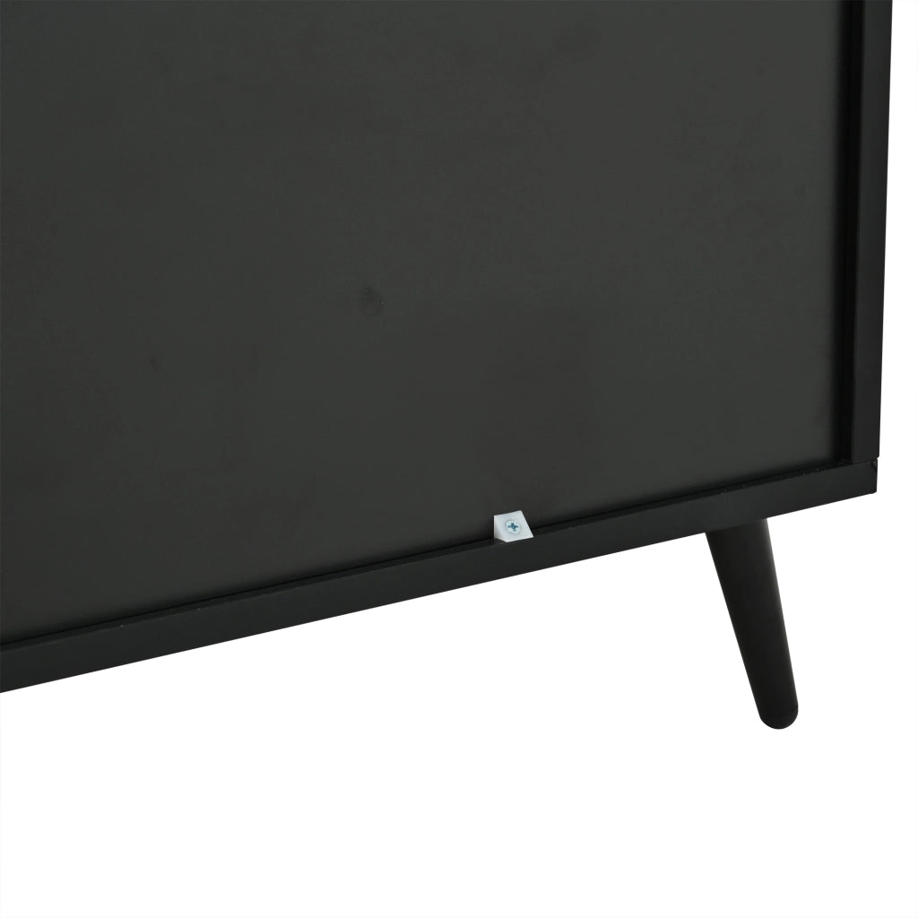 Sideboard con 2 ante e 3 cassetti 120x40x70 cm in MDF e truciolare naturale e nero