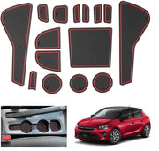 Compatibile con Opel Corsa F 2020-2024 2025 (Manuale) Pieghevoli tappeti antislittamento, Corsa F 2024 Tappeti antislittamento in gomma, Pieghevoli tappeti per console centrale Deurnaadmatten [Non per Automa e Veicoli elettrici] (Rosso)