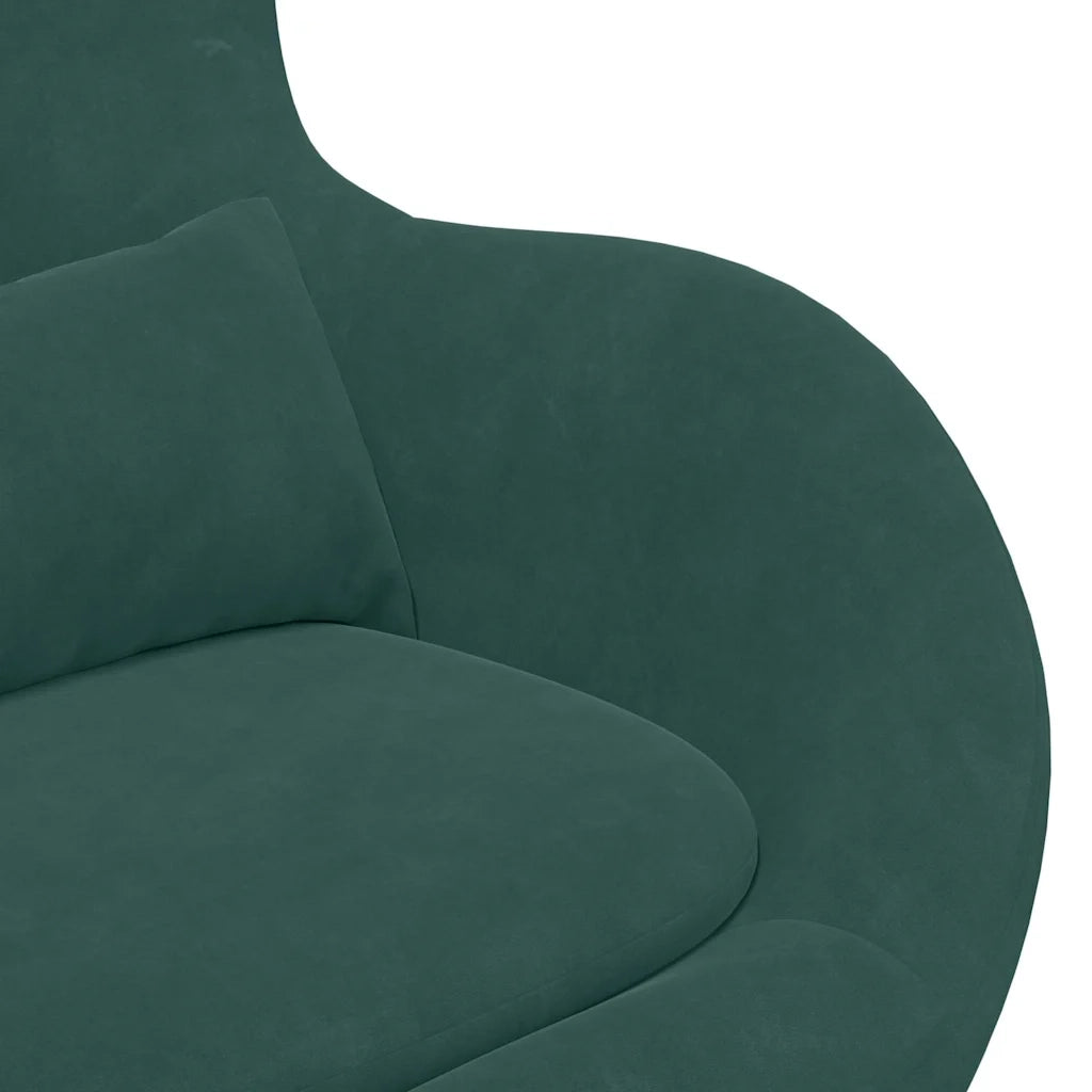 Divano Sedia-Poltrona uovo Verde Scuro Velluto