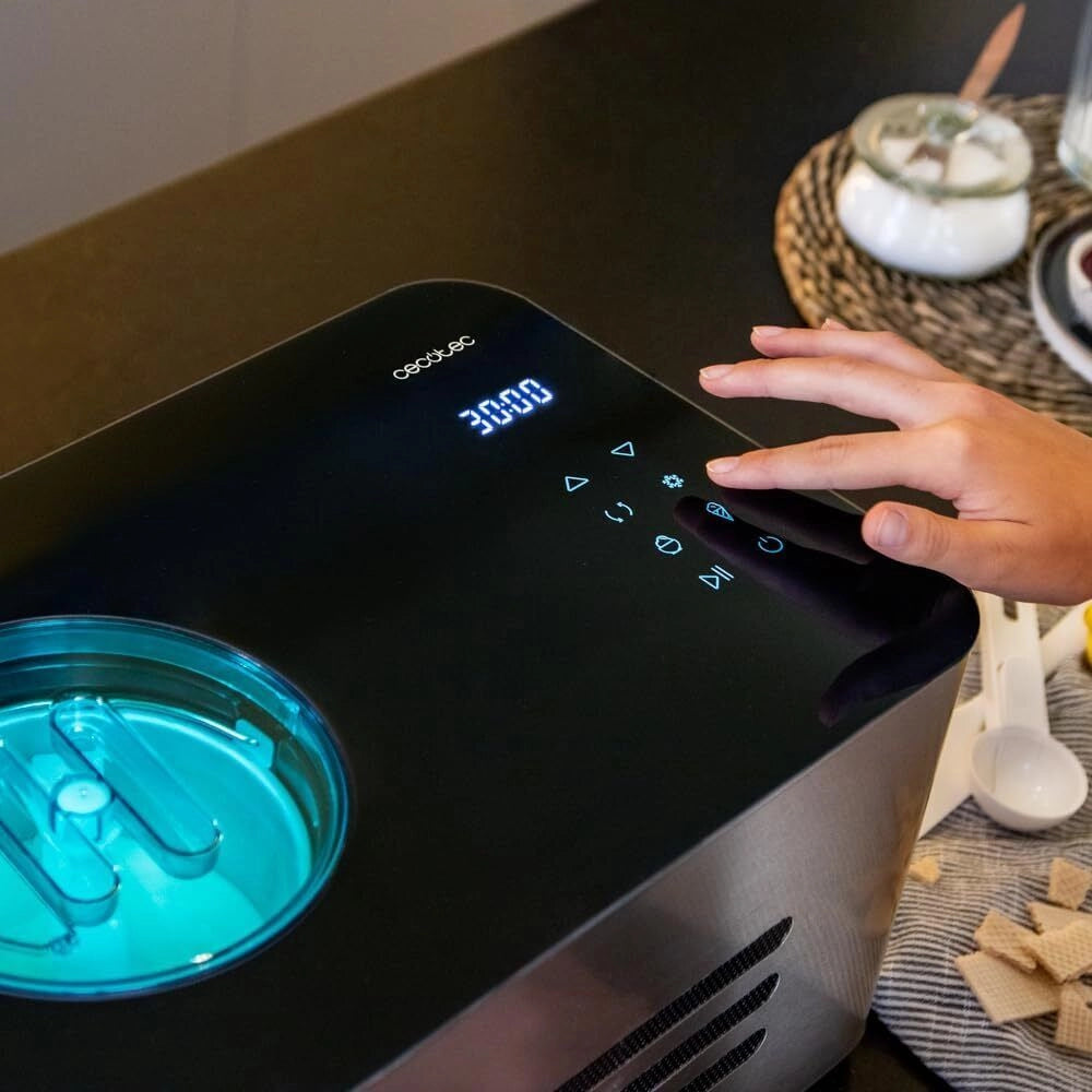 Cecotec Gelacy 1500 Touch Gelatiera con Compressore 1,5 L 150 W Display Touch Screen Finestra di Controllo colore Nero