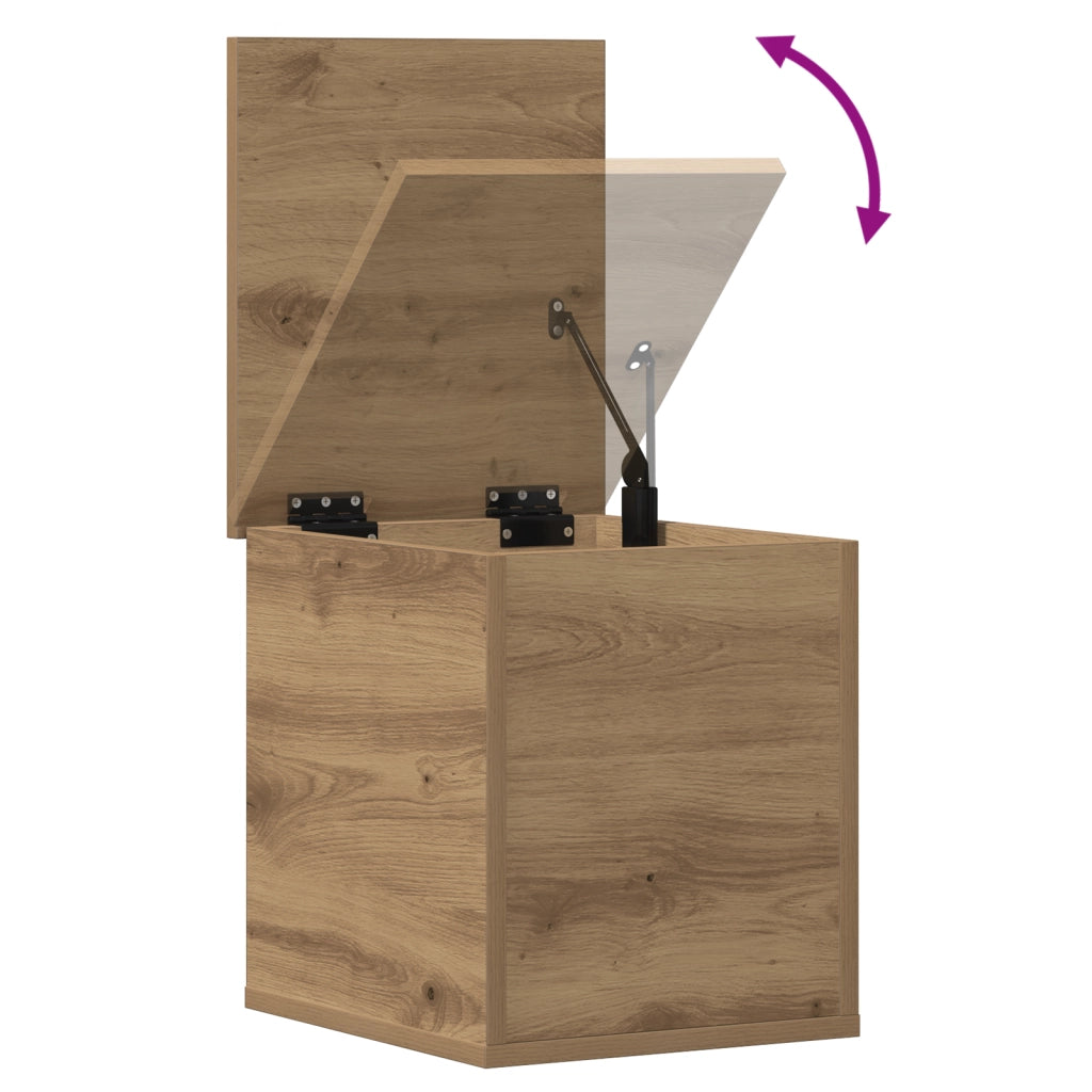 Scatola di Stoccaggio  in Rovere Artigianale 30x35x35 cm in Legno Ingegnerizzato