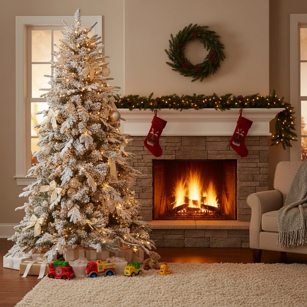 Albero di natale artificiale innevato alaska elegante e resistente *** misura h 210, confezione 1