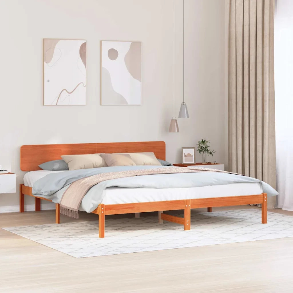 Struttura del letto Marrone cerato 180 x 200 cm Pino massello 872097