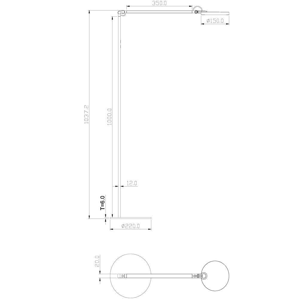 Regina - Piantana Led Alluminio orientabile in metallo H.135 cm Fabas Luce - Luce led 9W integrata CCT (3000K 4000K 5000K 6000K)