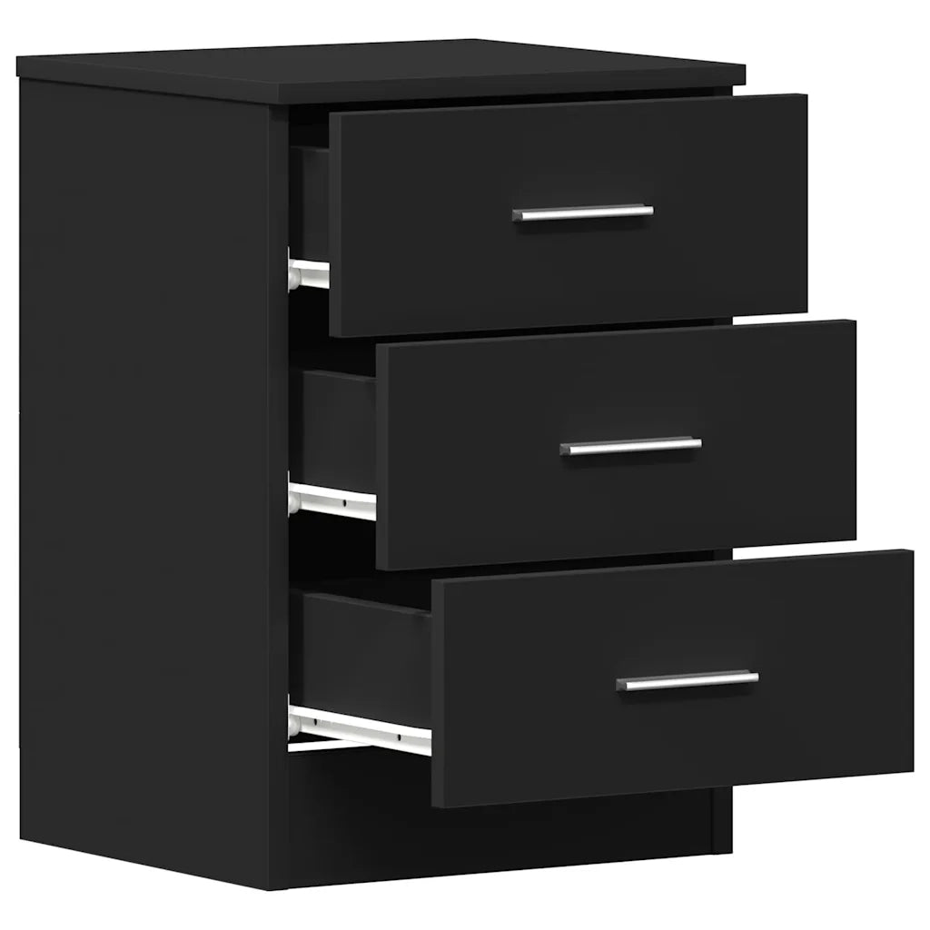 Comodini 2 pz Neri 38x35x56 cm in Legno Ingegnerizzato 800453